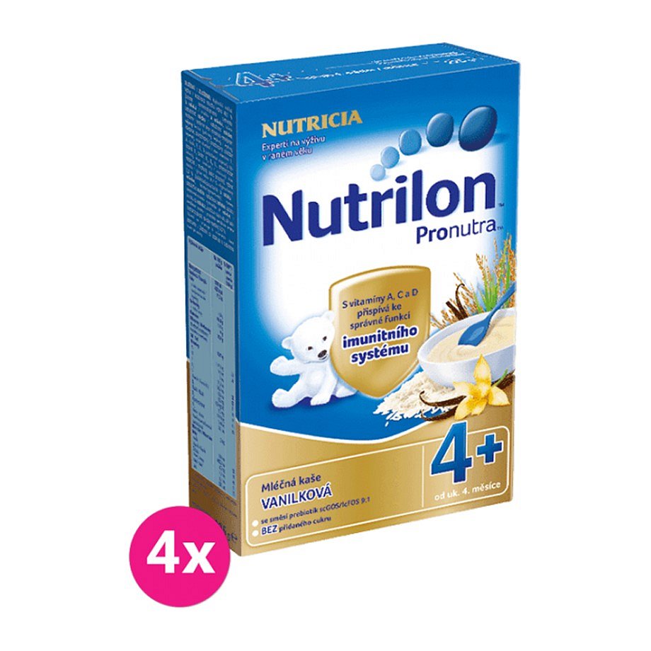 4 x NUTRILON Pronutra první obilno-mléčná kaše vanilková 225 g