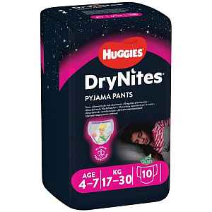 Plenkové kalhotky Dry Nites pro děvčata s váhou 17-30kg.