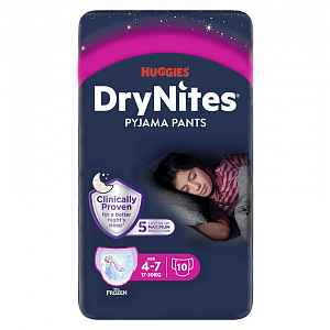 Plenkové kalhotky Dry Nites pro děvčata s váhou 17-30kg.