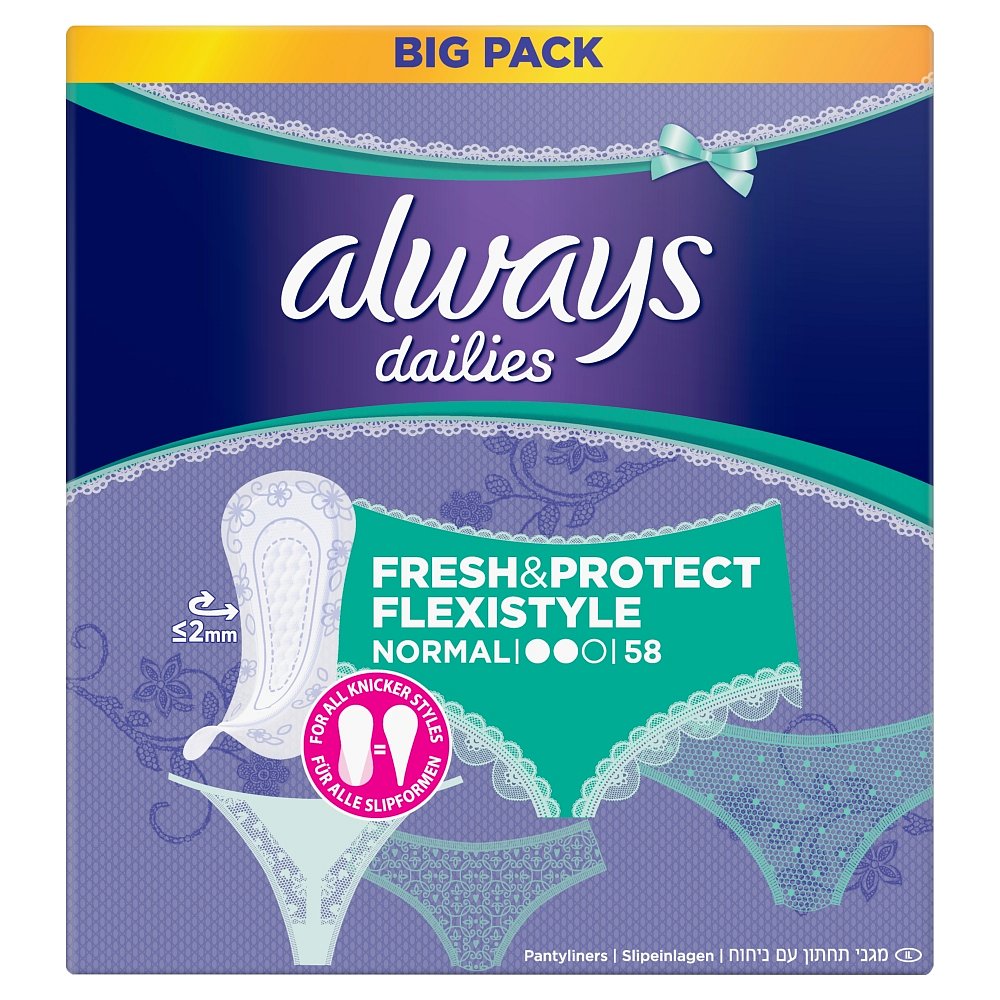 Always Dailies Fresh & Protect Flexistyle normal intimky  58 ks
