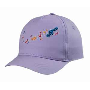 Baby Nellys Dětská kšiltovka  Noty - fialová vel. 92/98,obvod 46-50 cm