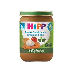 Hipp BIO Zelenina s červenou čočkou a rýží 190 g