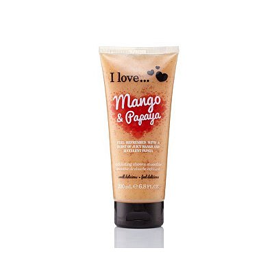 I Love Mango & Papaya přírodní sprchový peeling s vůní manga a papáji  200 ml