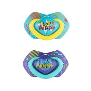 Canpol babies Light Touch Neon Love set dudlíků 18+ měsíců modrý 2ks