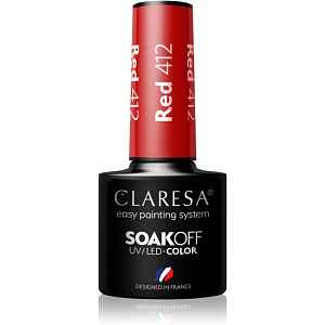 Claresa SoakOff UV/LED Color River gelový lak na nehty odstín Red 412 5 g