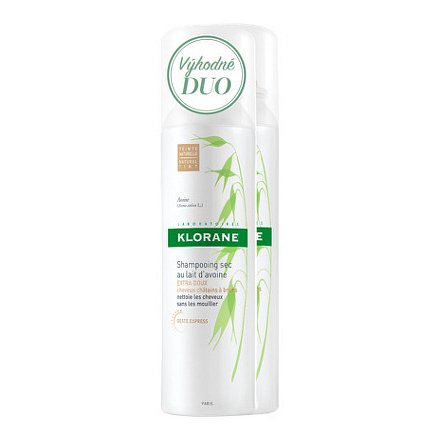 KLORANE Suchý šampon oves-tmavé vlasy 150ml DUO