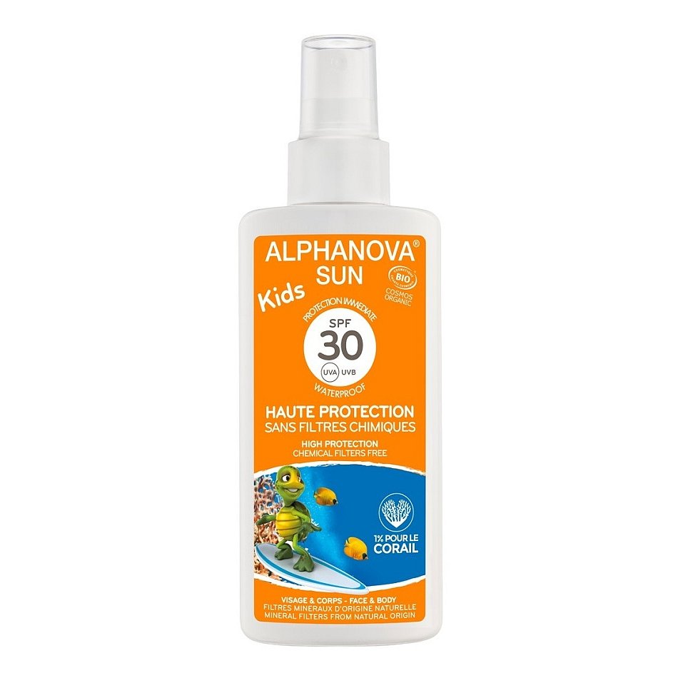 Alphanova SUN BIO Opalovací krém ve spreji pro děti SPF30 125 g