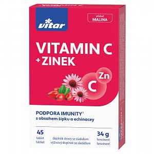 Revital Vitamin C + zinek+echinacea+šípek tbl.45