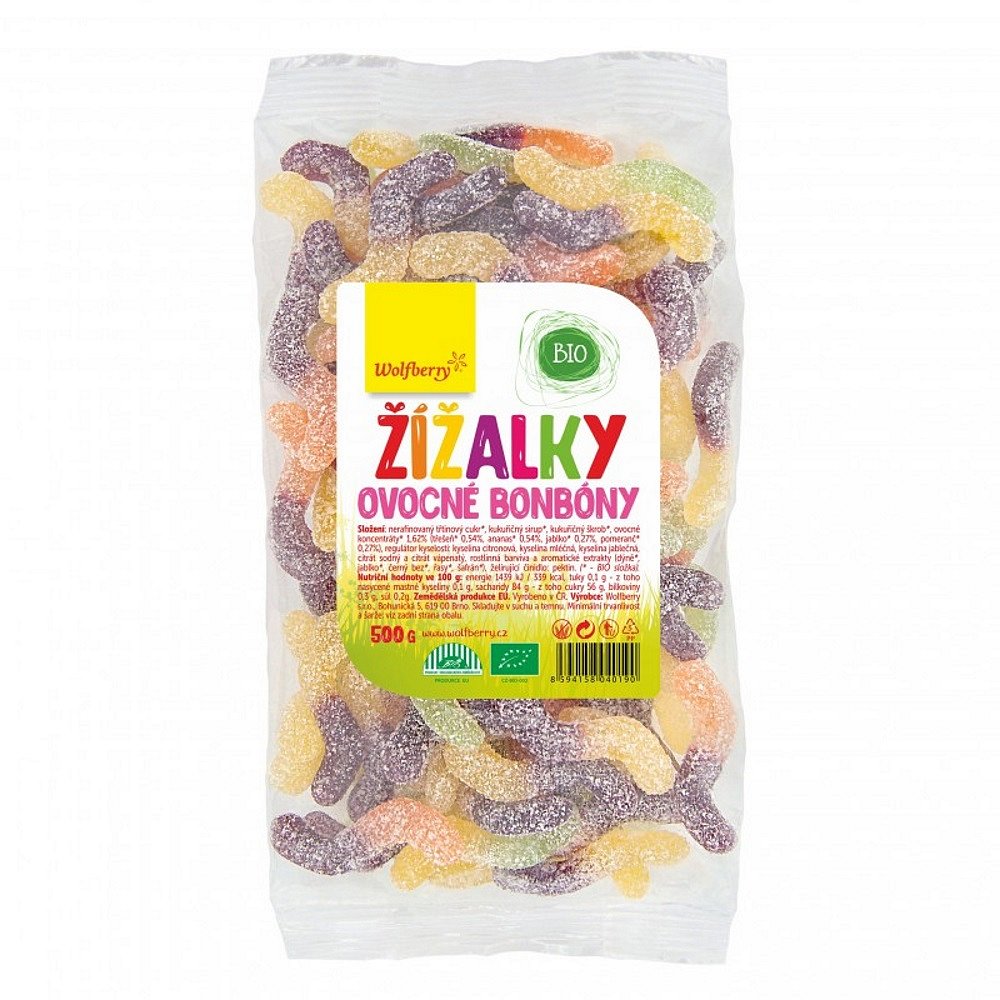 WOLFBERRY Ovocné bonbóny Žížalky BIO 500 g