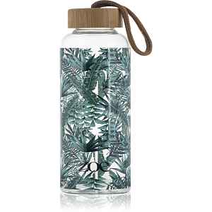 ZOE Bamboo Glass Bottle skleněná láhev na vodu barva Tropic green 1 ks