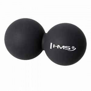 HMS Dvojitý masážní míč Lacrosse ball BLC02 černý - 6,5cm