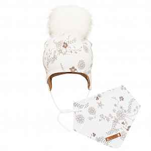 New Baby Podzimní holčičí kojenecká čepička s šátkem na krk  Special One, vel. 68 (4-6m)