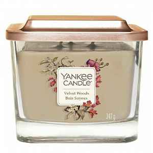 Yankee Candle Aromatická svíčka střední hranatá Velvet Woods  347 g