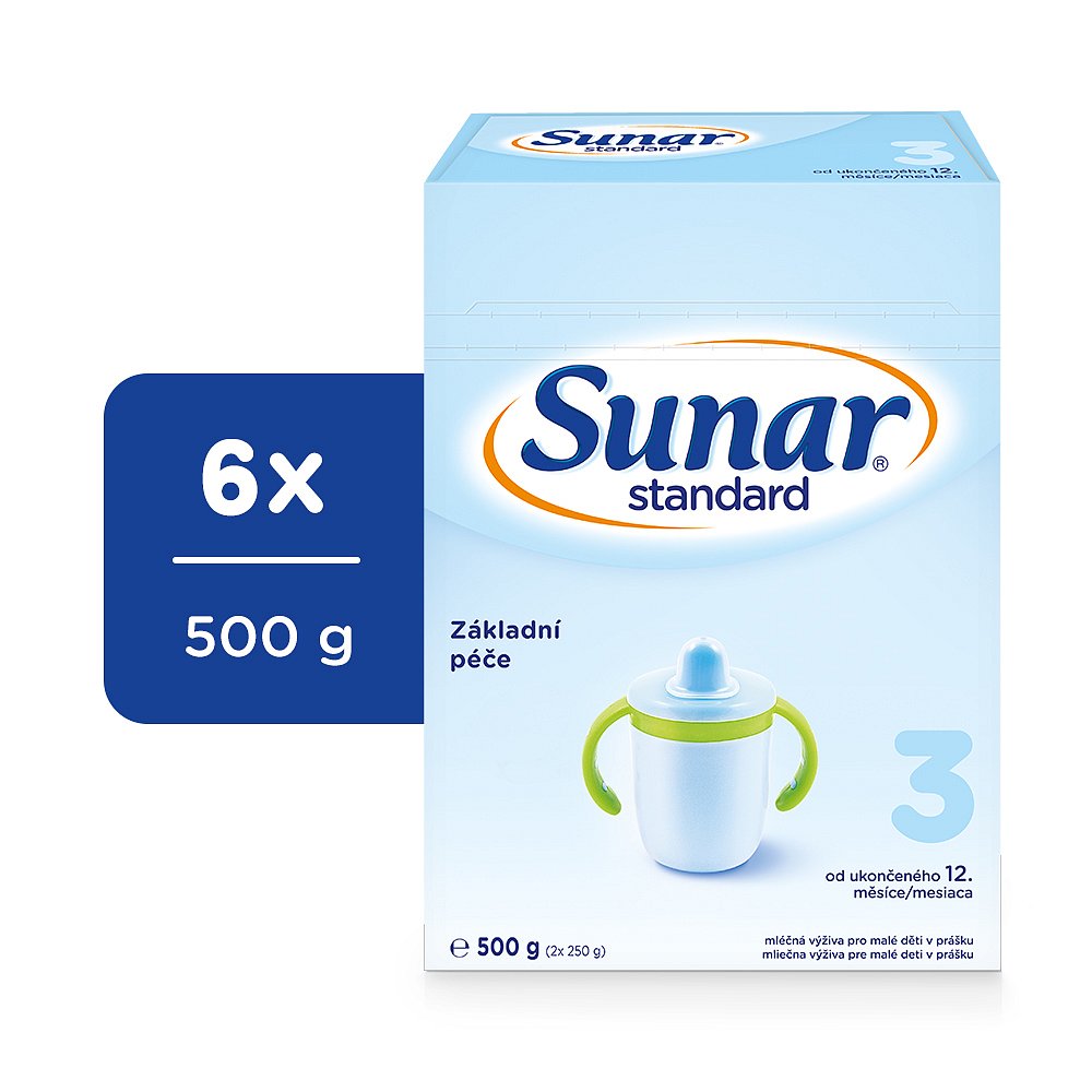 6x SUNAR Standard 3 batolecí mléko 500 g