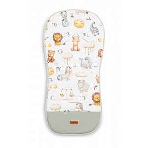 SENSILLO Vložka do kočárku, mušelín, Hvězdná zvířátka, šedá