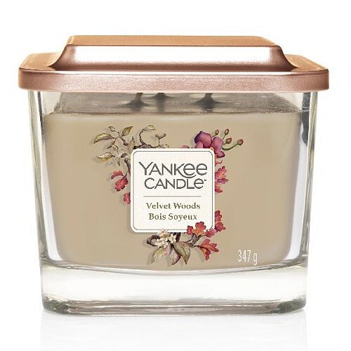 Yankee Candle Aromatická svíčka střední hranatá Velvet Woods  347 g