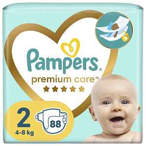 PAMPERS Pleny jednorázové Premium Care vel. 2 (88 ks) 4-8 kg