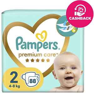 PAMPERS Pleny jednorázové Premium Care vel. 2 (88 ks) 4-8 kg