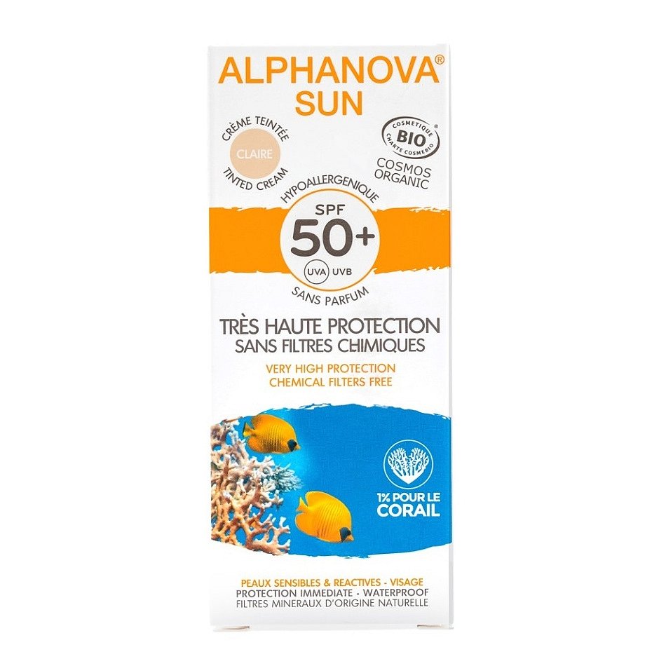 Alphanova SUN BIO Opalovací tónující krém světlý SPF50+ 50 g
