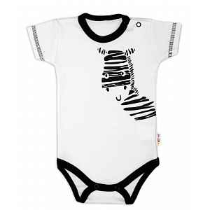Baby Nellys Body krátký rukáv  Zebra - bílé vel.  86