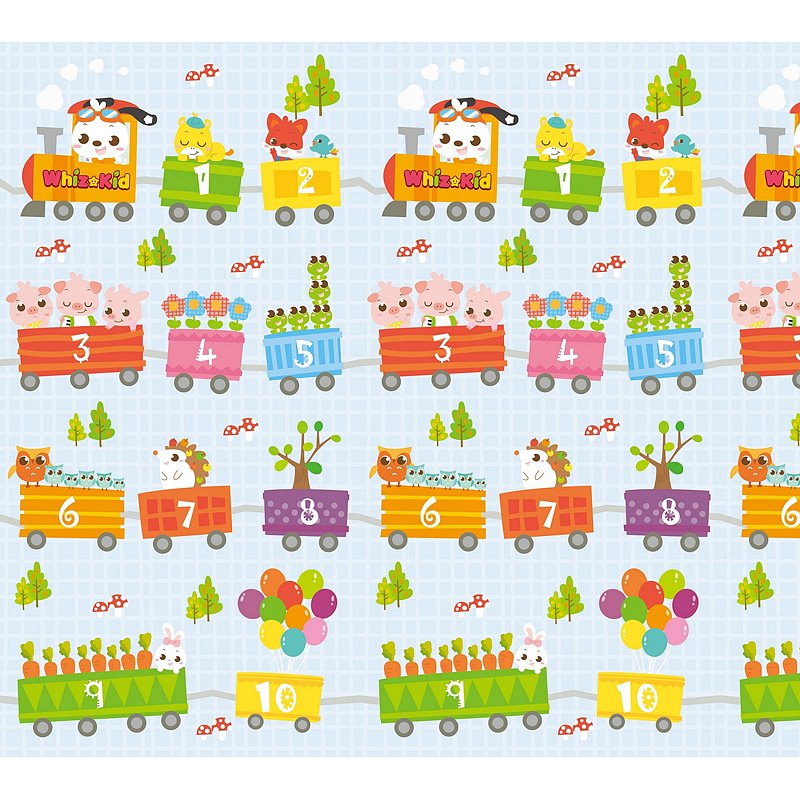 PETITE&MARS Podložka na hraní Joy Max 180x150x1,5 cm Train