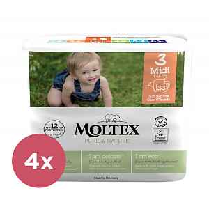 MOLTEX Pure & Nature Plenky Midi 4-9 kg - ekonomické balení (6 x 33 ks)
