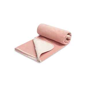 SENSILLO Plyšová oboustranná deka 80x100 cm, pudrově růžová/krémová