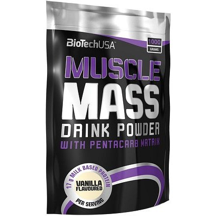 BioTech USA Muscle Mass Jahoda 1000g