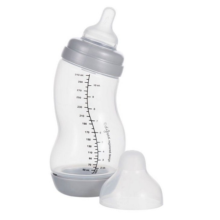 Difrax S-baby lahvička Anticolic stříbrná 310ml