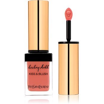 Yves Saint Laurent Baby Doll Kiss & Blush rtěnka na rty a tváře s matným efektem odstín 7 Corail Affranchi  10 ml