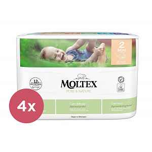MOLTEX Pure & Nature Plenky Mini 3-6 kg - ekonomické balení (4 x 38 ks)