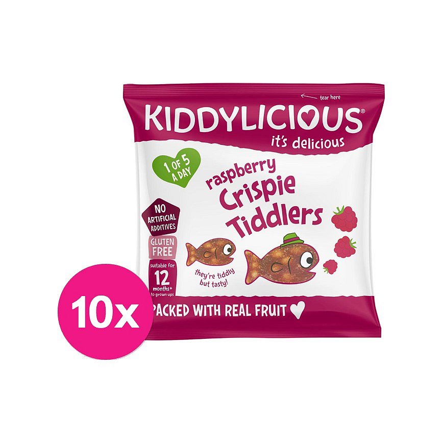 10 x KIDDYLICIOUS Rybičky křupavé malinové