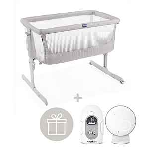 CHICCO Postýlka Next2Me Air - Stone + ANGELCARE AC110 Audio chůvička ZDARMA