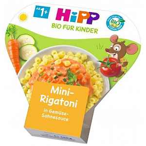 EXP: 06.01.2023 HIPP BIO Mini Rigatoni se zeleninou ve smetanové omáčce 250g