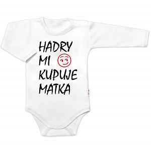 Baby Nellys Body dlouhý rukáv Hadry mi kupuje matka,  bílé vel.  68