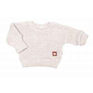Baby Nellys Rostoucí oversize pletený svetřík,béžový,92/98