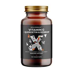BRAINMAX Vitamin C & Quercetin Rose Hip 100 rostlinných kapslí