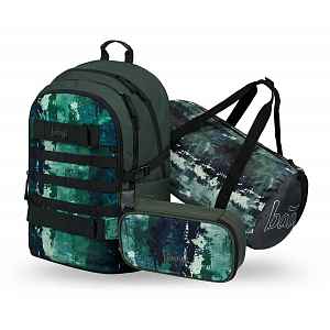 Baagl SET 3 Skate Forest: batoh, penál, sportovní taška