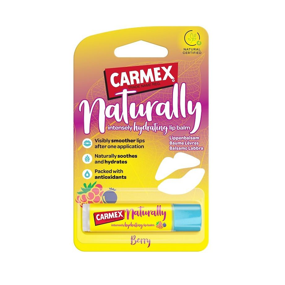 CARMEX Natural Hydratační balzám na rty malina borůvka 4,25 g