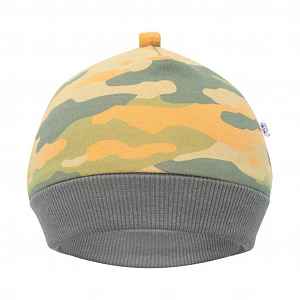 New Baby Kojenecká bavlněná čepička  With Love hořčicová, vel. 68 (4-6m)