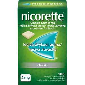 Nicorette Classic Gum 2mg léčivá žvýkací guma 105