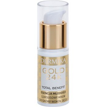 Dermika Gold 24k Total Benefit luxusní omlazující krém na oční okolí  15 ml