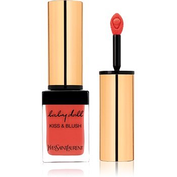 Yves Saint Laurent Baby Doll Kiss & Blush rtěnka na rty a tváře s matným efektem odstín 4 Orange Fougueux  10 ml