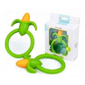 GiliGums Dětské silikonové kousátko Corn Teether, 3m+, zelená, 1 ks