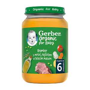 Gerber Zelenina S Telecím Masem Bio 190g 6m