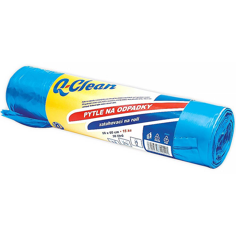 Q-CLEAN Pytle do odpadků zatahovací 30 l 50 x 60 cm15 ks