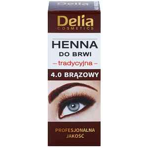 Delia Cosmetics Henna barva na obočí odstín 4.0 Brown 2 g + 2 ml