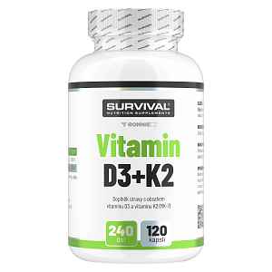 Survival Vitamin D3+K2 120 cps