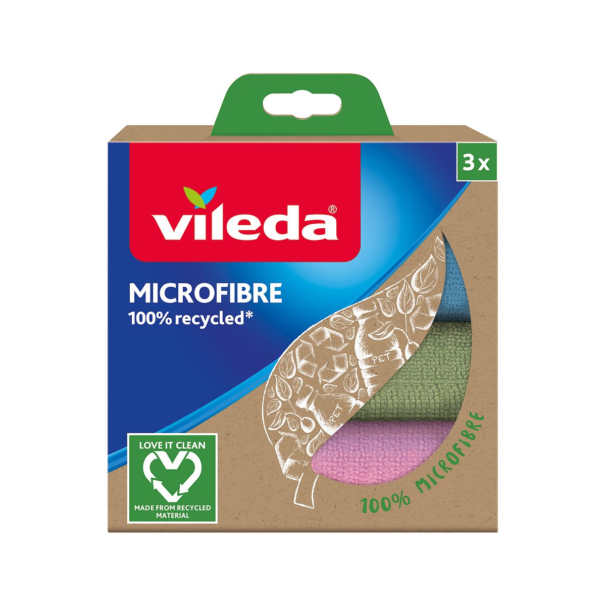 Vileda Microfibre z recyklovaných vláken mikrohadřík 3 ks