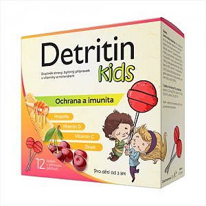 Detritin Kids lízátka višeň 12ks